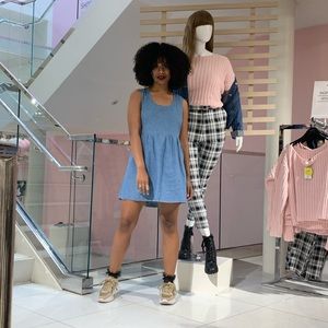 Denim Dress— cutout back.